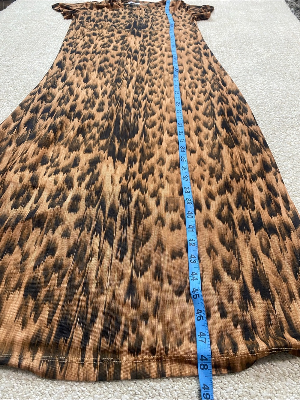 Steve Madden Leopard Mesh Maxi Dress Slit EUC Size M - Picture 11 of 15